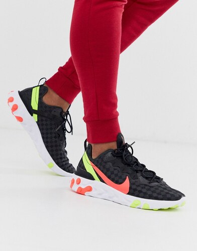 nike react negras y rojas