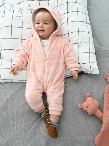 Pequeño Confirmación Aproximación VERTBAUDET Sobrepijama con capucha tacto peluche para bebé rosa claro liso  con motivos - GLAMI.es
