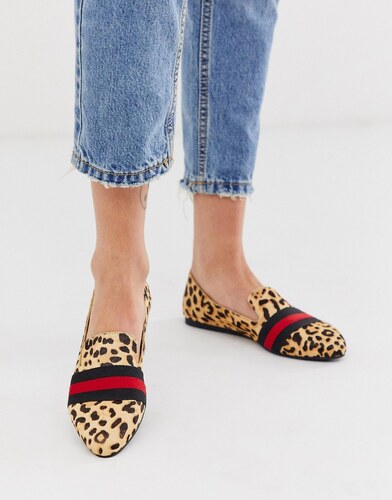 Zapatos planos con estampado de leopardo lazo en contraste Nema de Steve Madden -