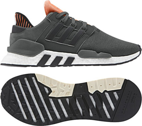 ADIDAS Sneakers EQT Support 91/18 - OrthoLite y Boost - oscuro y naranja -