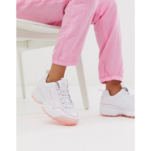 Zapatillas en blanco suela en rosa hielo Disruptor II de -