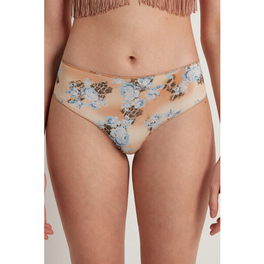 Wild Lovers Remy micro tanga de poli satén en floral - MULTI