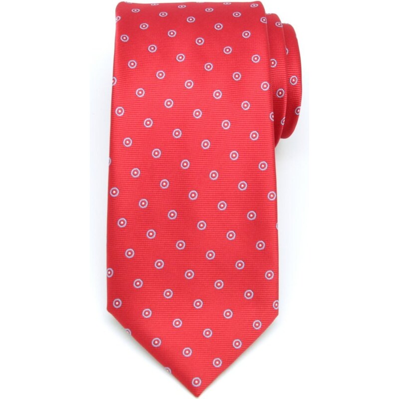 Willsoor Rojo hombre punteado corbata clásica (patrón 1307) 8462