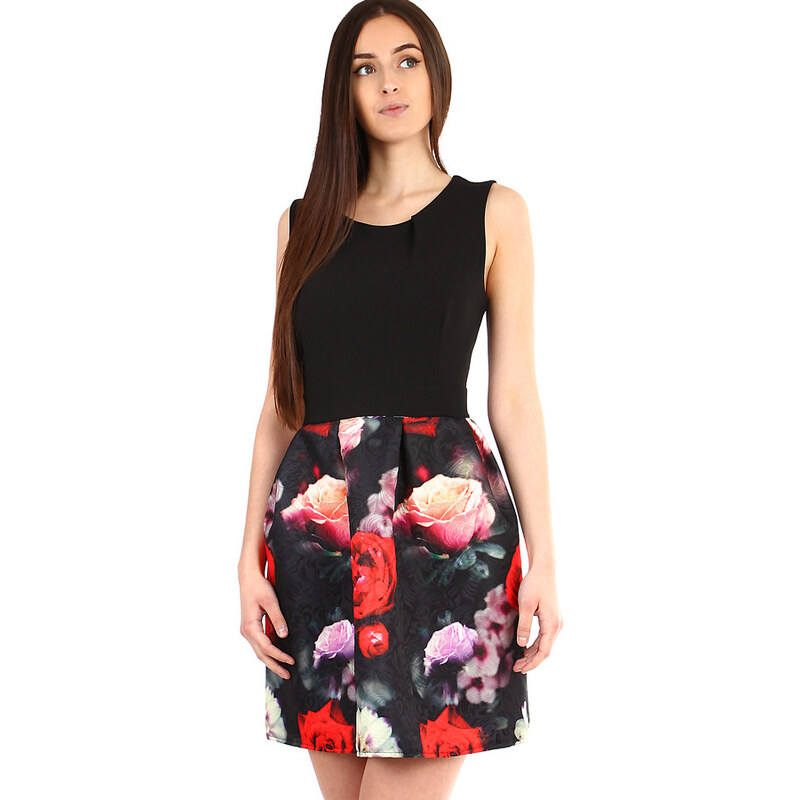 Glara Women's dress with a flowered skirt