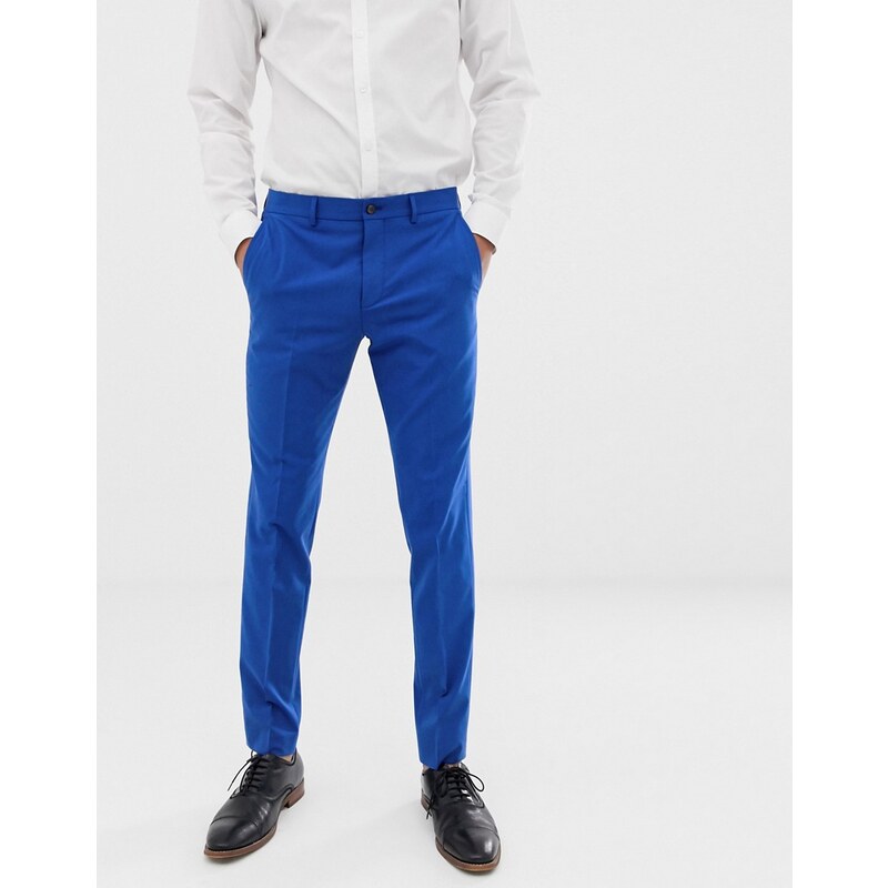 Pantalones de traje de corte slim elastico en azul electrico de Jack Jones Premium GLAMI.es