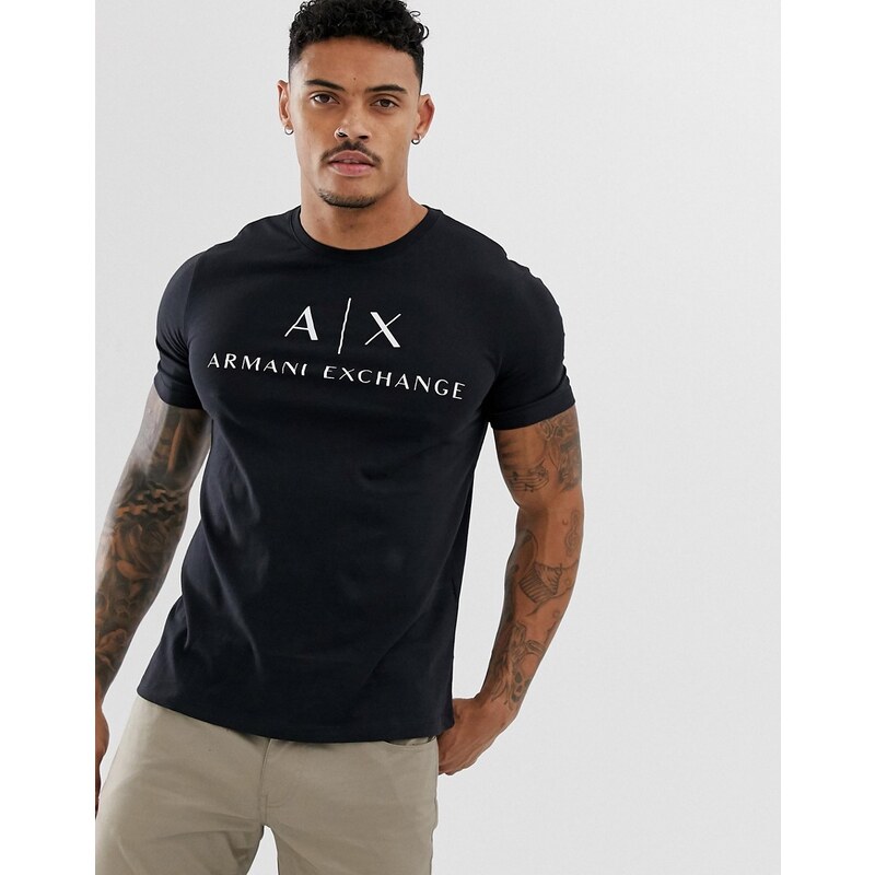 Camiseta negra con logo de texto de Armani Exchange GLAMI.es