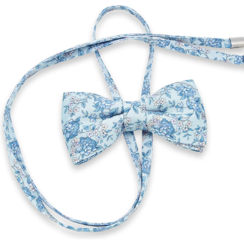 Willsoor Pajarita Azul con Estampado Floral Para Mujer 10601