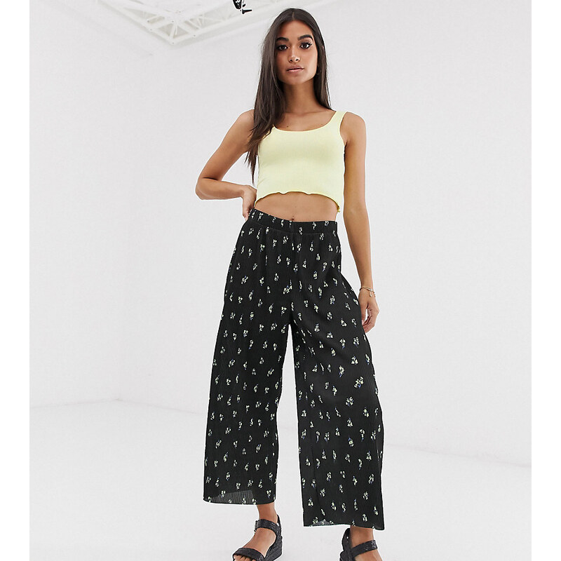 ASOS Petite Pantalon culotte plisado con estampado de margaritas neon pop de ASOS DESIGN Petite Multicolor GLAMI.es