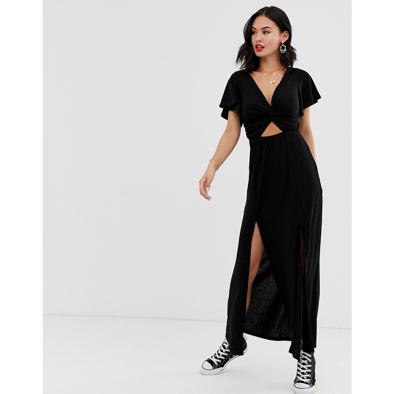 Vestido negro con abertura en la pierna de Miss Selfridge GLAMI.es