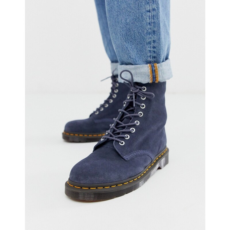 Botas en ante azul con 8 ojales 1460 Pascal de Dr Martens GLAMI.es