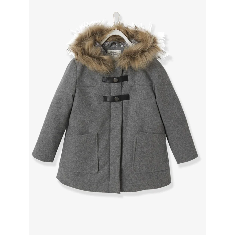 VERTBAUDET Abrigo estilo trenca austríaca con para niña gris claro jaspeado - GLAMI.es