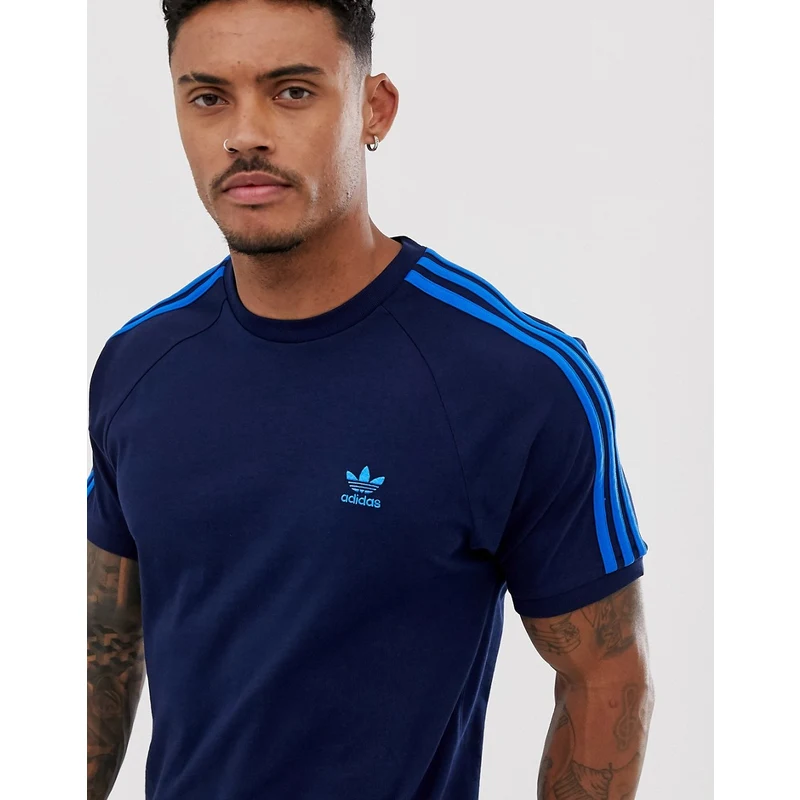 Camiseta azul con 3 rayas de adidas Originals GLAMI.es