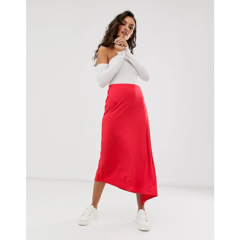Falda con irregular de Mango-Rojo - GLAMI.es