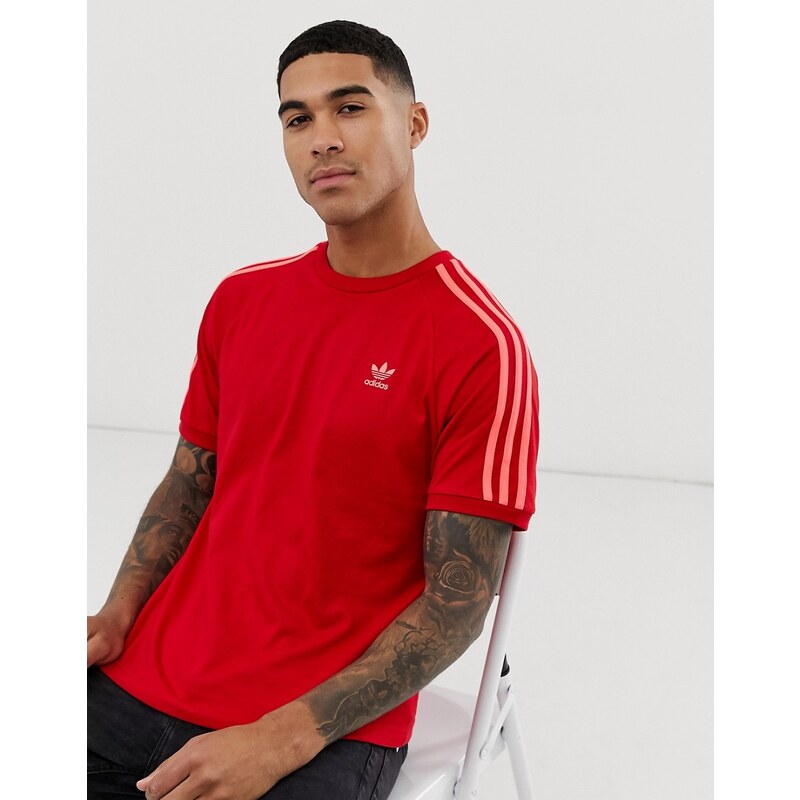 Camiseta roja con 3 rayas de adidas Originals GLAMI.es