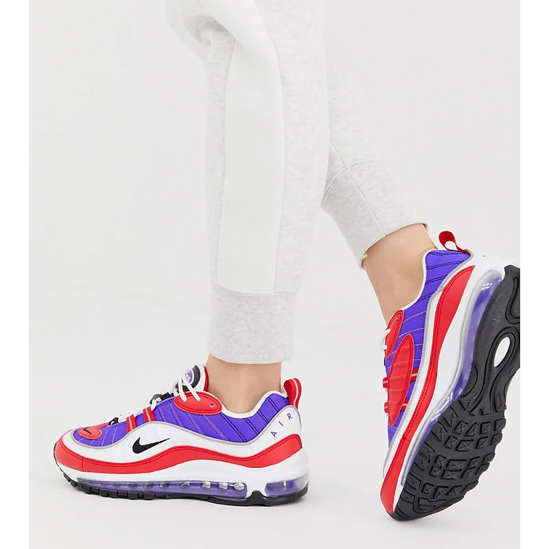 receta Pebish abrazo Zapatillas en rojo, violeta y blanco Air Max 98 de Nike - GLAMI.es