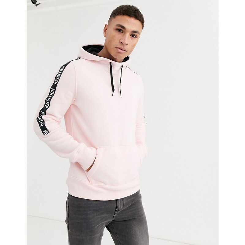 Sudadera con capucha logo y cinta en la manga en rosa de Hollister GLAMI.es