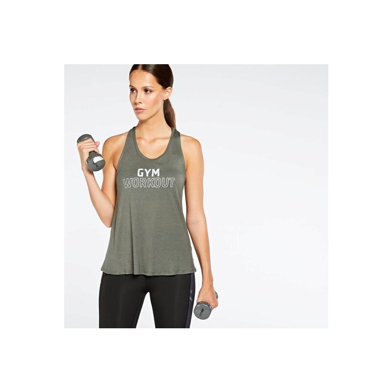 Camiseta Tirantes Doone - Verde - Camiseta Fitness Mujer 
