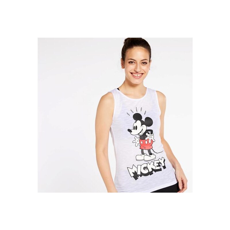 Camiseta Mickey - Blanco - Camiseta Tirantes Mujer Disney 