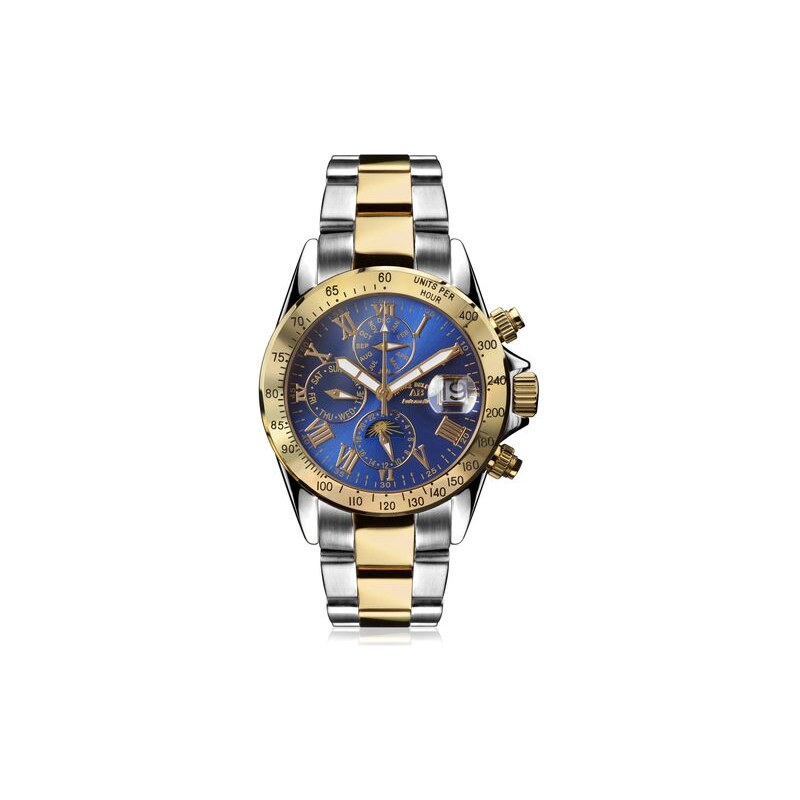 Andre Belfort Reloj Automatico De Acero Le Capitaine Plateado Dorado Y Azul O 38 mm GLAMI.es