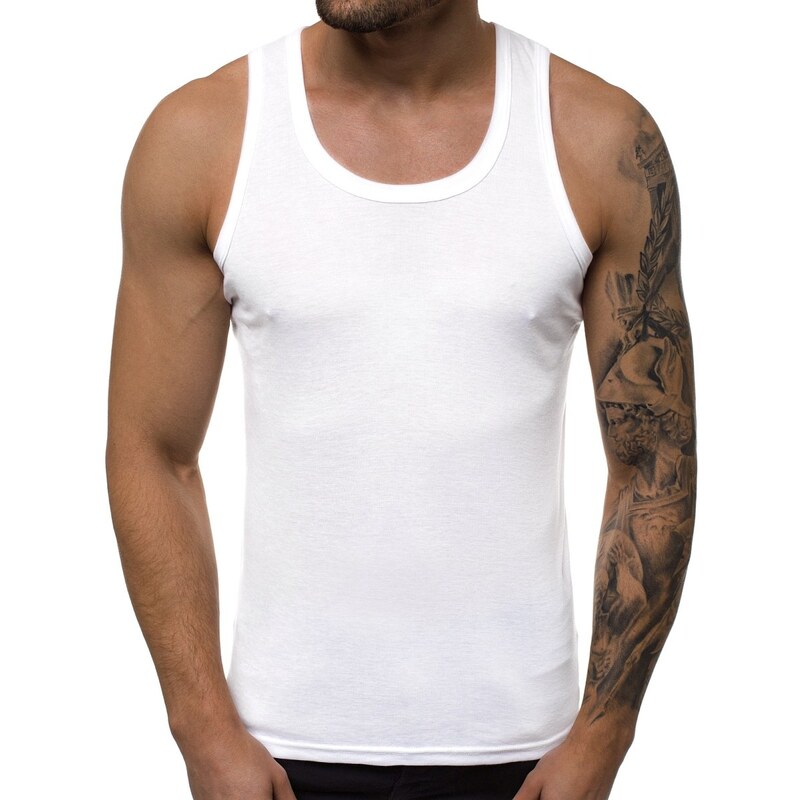 Camisa blanca sin online manga hombre