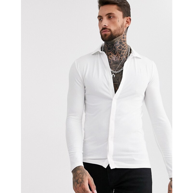 Camisa cheap blanca ajustada