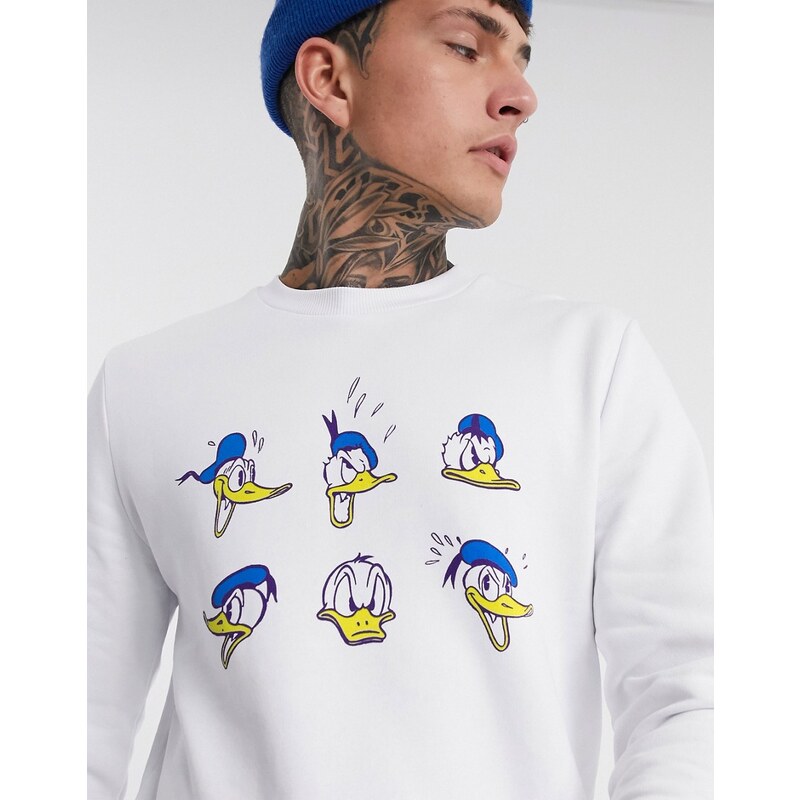 Sudadera con estampado del pato Donald de ASOS DESIGN Blanco