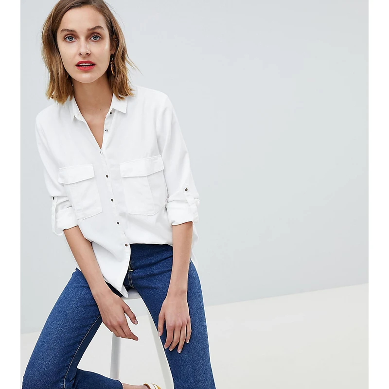 Camisa blanca con bolsillo delantero de Mango Blanco GLAMI.es