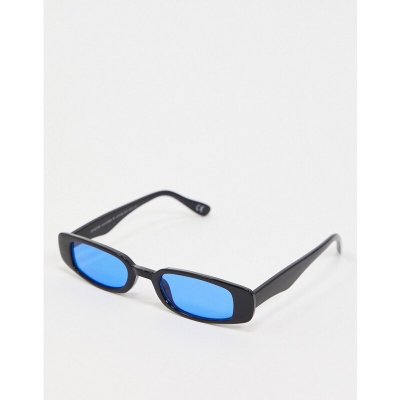 Gafas cuadradas estrechas estilo a os 90 con lentes azules de ASOS