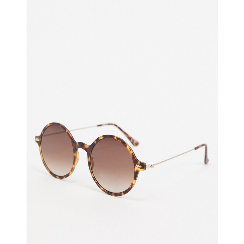 Gafas de sol redondas estilo años 70 en carey marrón con lentes