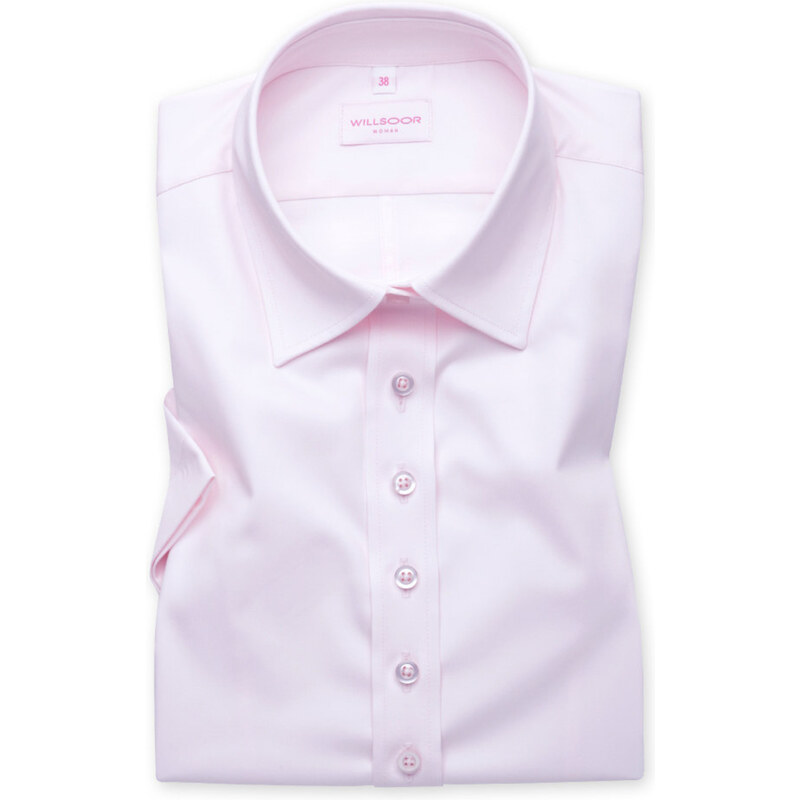 Camisa de mujer Willsoor 6181 con manga corta en rosa color