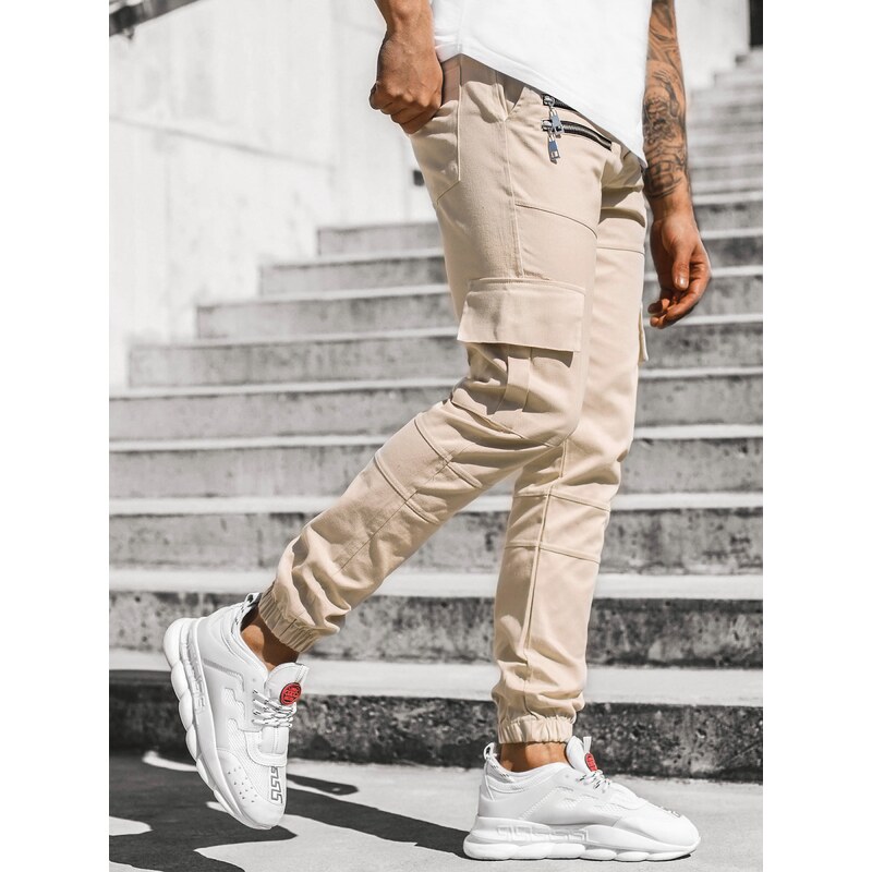 Pantalón jogger de hombre beige OZONEE G/11144