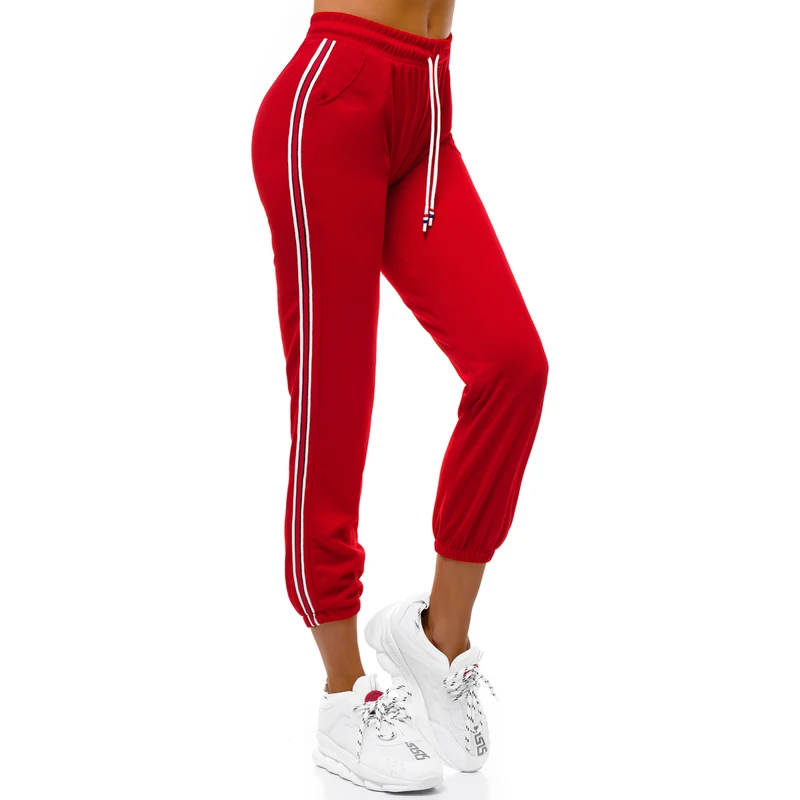 Pantalón de chándal para mujer rojo JS/1020/A5 -