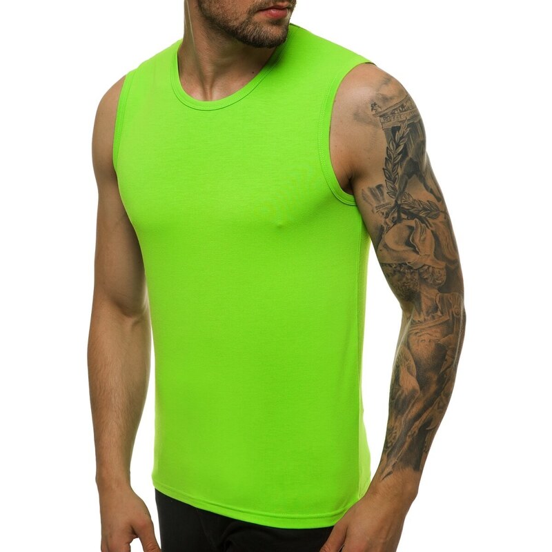 Camiseta sin mangas de hombre verde OZONEE JS/99001/31
