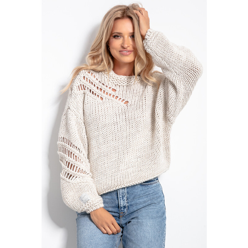 Glara Women's wool perforated sweater