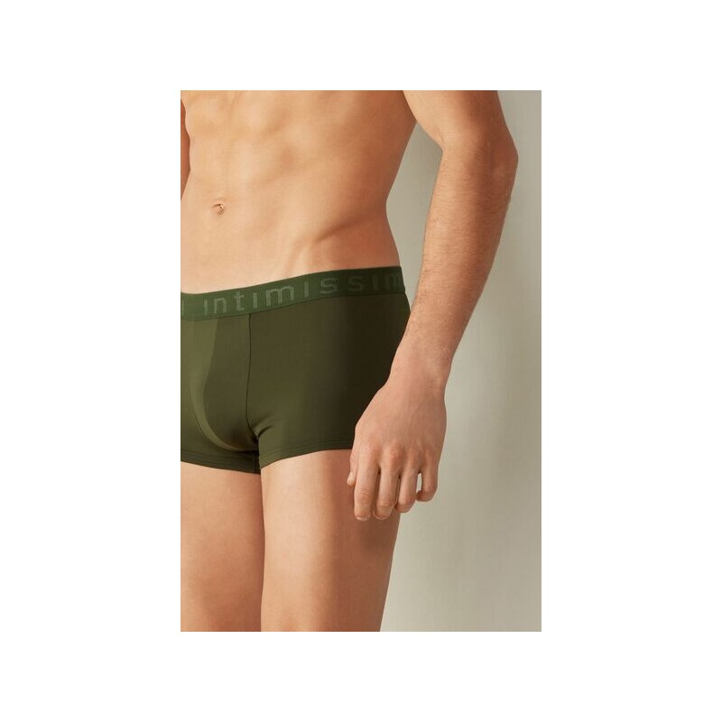 Intimissimi Boxer de Microfibra con Logotipo Hombre Verde Tama o 4