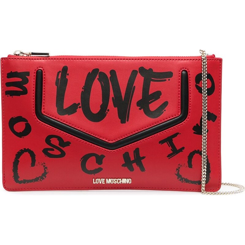 Voorstel Petulance Systematisch Love Moschino graffiti print faux leather clutch bag - Red - GLAMI.es