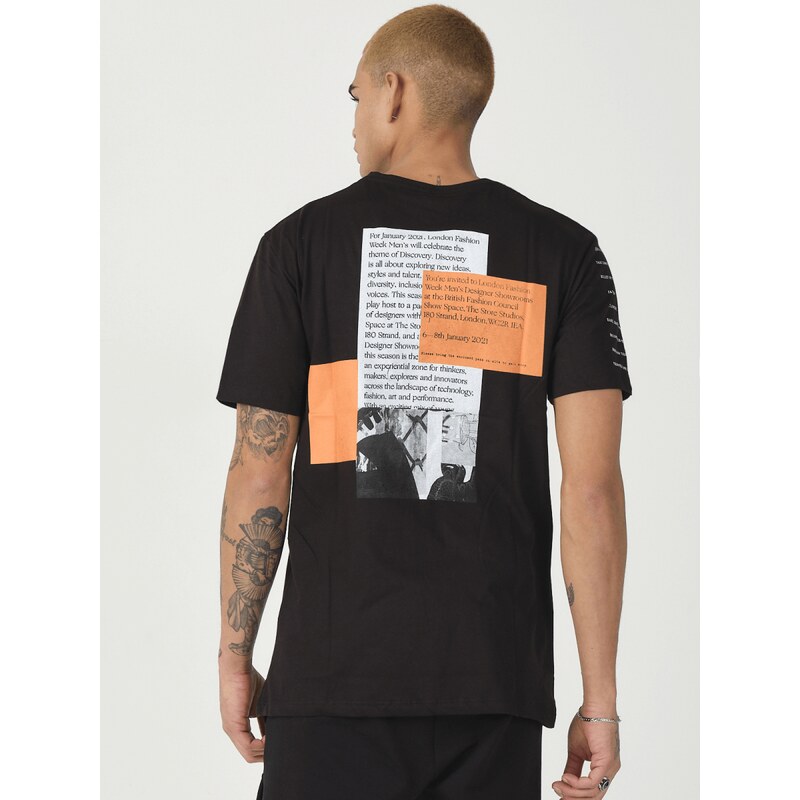Camiseta de hombre negra OZONEE MR/21516