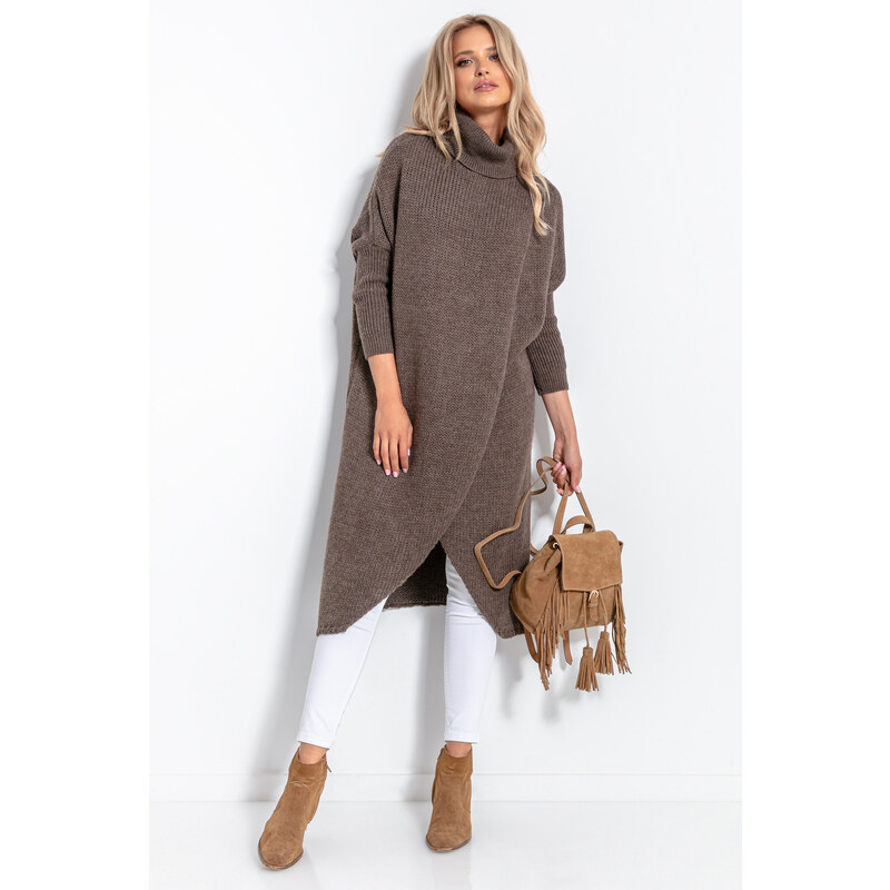 Glara Maxi jumper with crossed front