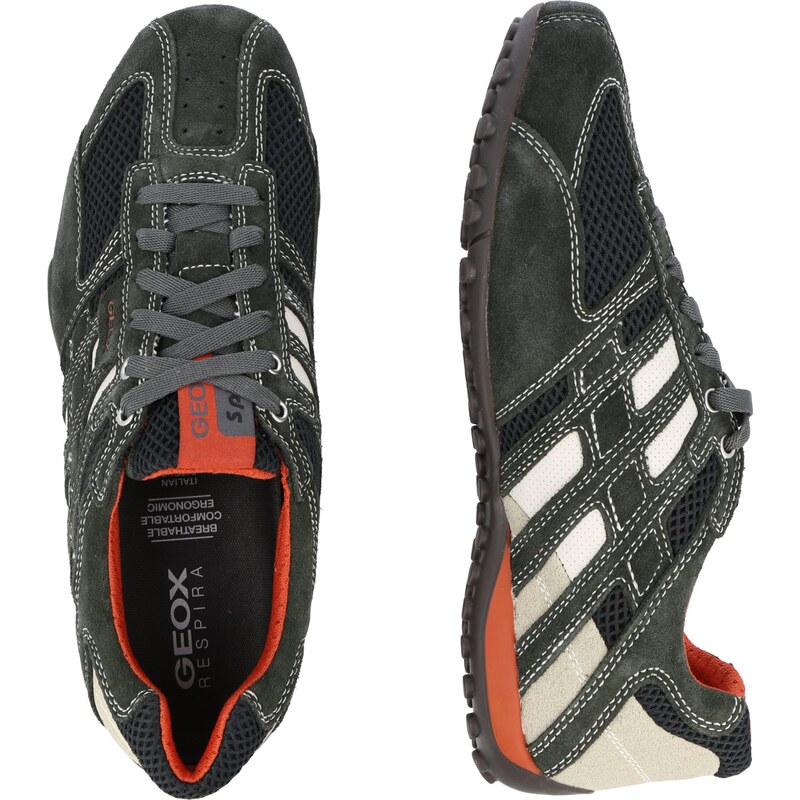GEOX Zapatillas deportivas bajas 'UOMO SNAKE' antracita / gris claro / gris oscuro / naranja oscuro