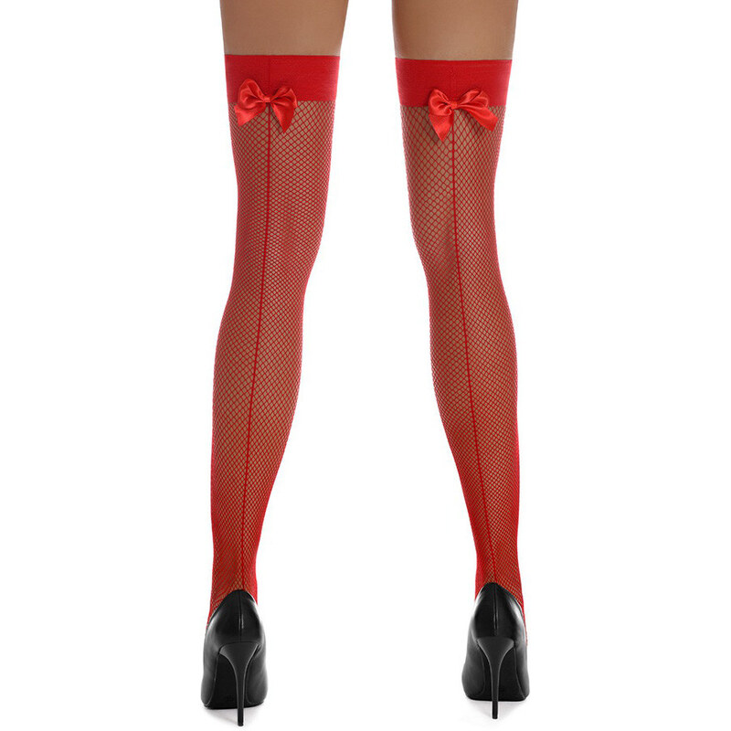 Glara Mesh self-holding stockings 20 DEN ribbon