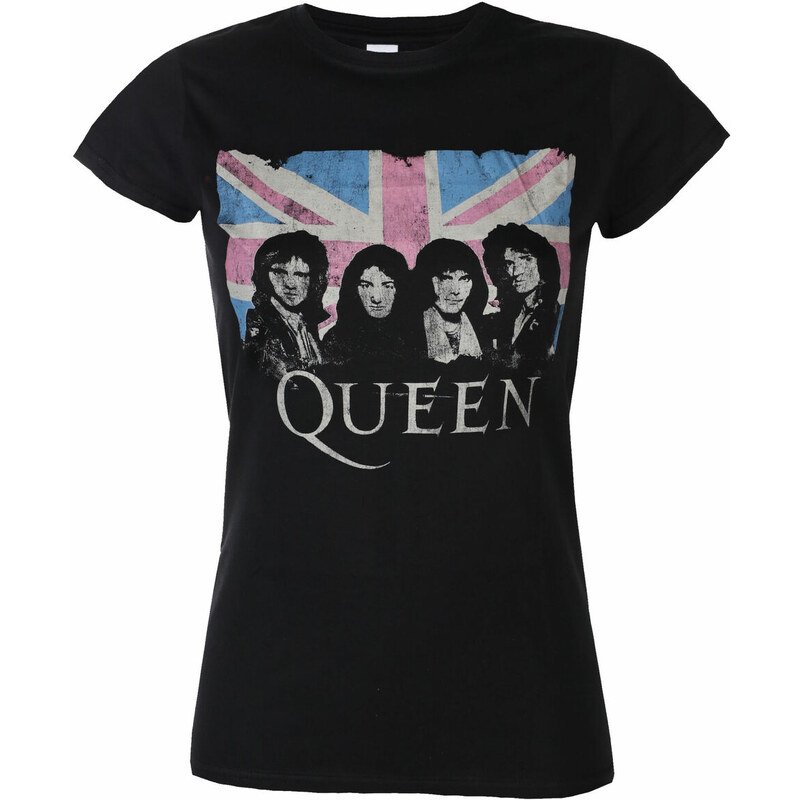 Camiseta para mujer Queen - Packaged Union Jack - Negro - ROCK OFF - QUTSP12LB
