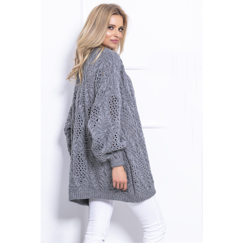 Glara Women's loose knitted wool cardigan