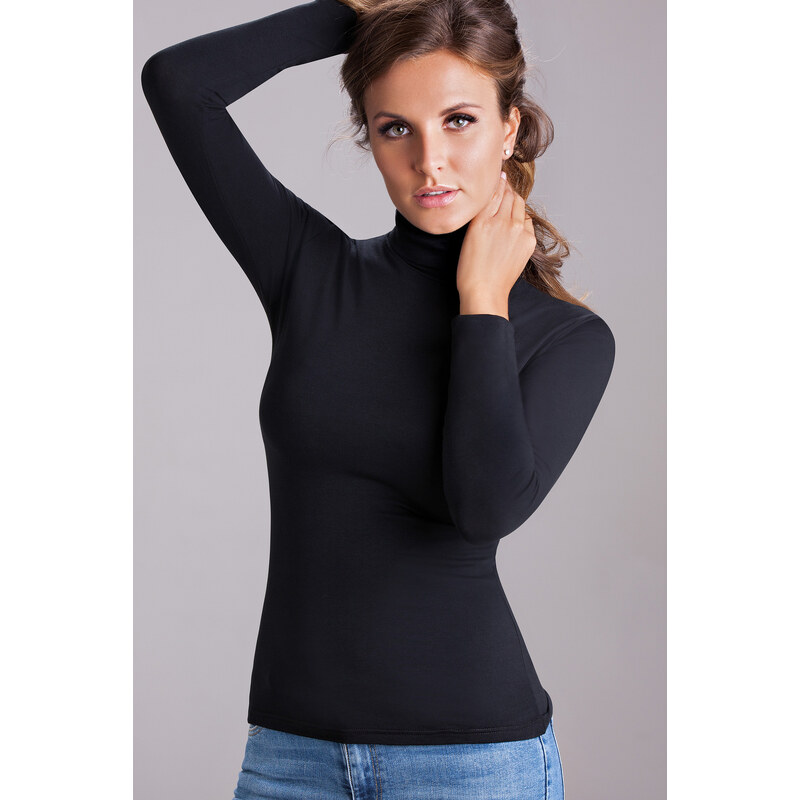 Glara Women's cotton turtleneck with long sleeves