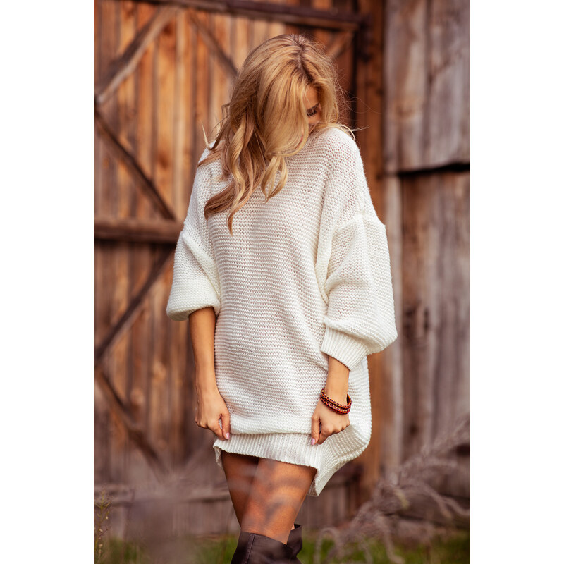 Glara Comfortable loose sweater with wool