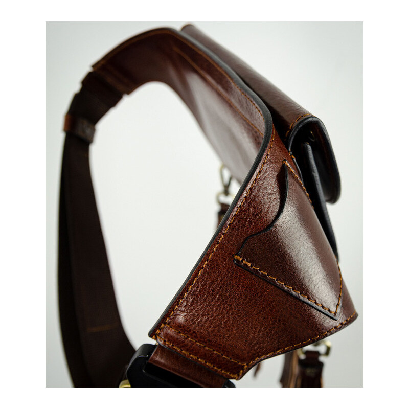 Glara Ladies Kidney Bag with Tassels Premium Leather