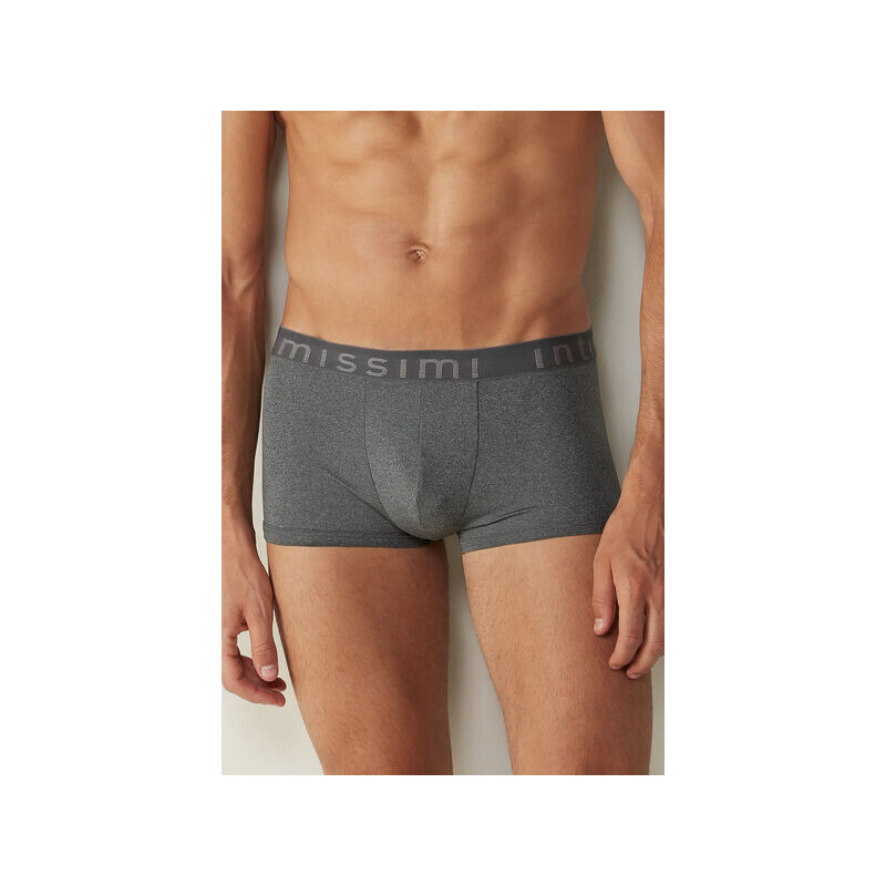 Intimissimi Boxer de Microfibra con Logotipo Hombre Gris Oscuro