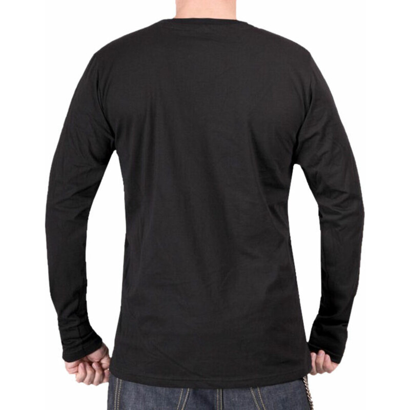 Camiseta de manga larga para hombre BLACK HEART - BEARD SKULL - NEGRO - 9757