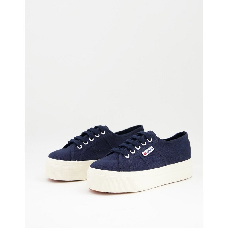 Superga plataforma store azul marino