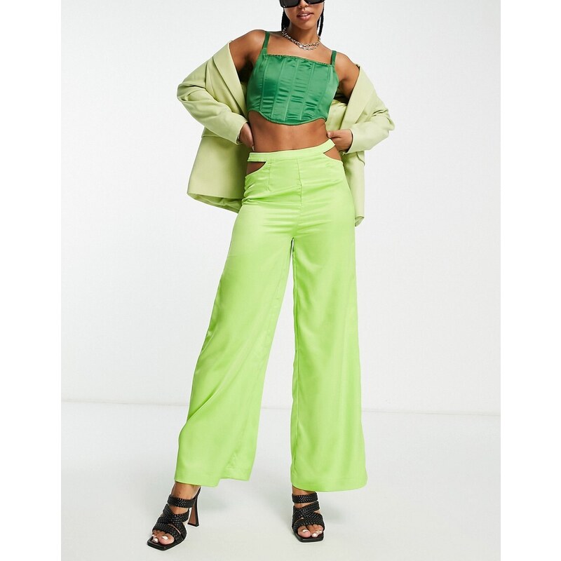 Pantalones verdes de pernera ancha de Ei8th Hour (parte de un conjunto)
