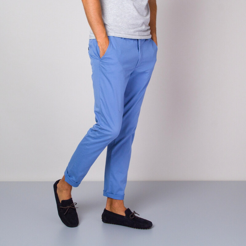 Willsoor Pantalones chinos para hombre en color azul 14275